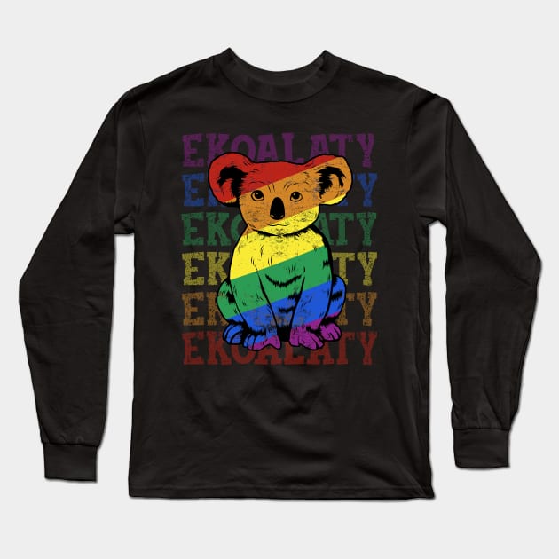 Equality Women LGBT Men Koala Gay Pride Homosexual Long Sleeve T-Shirt by PomegranatePower